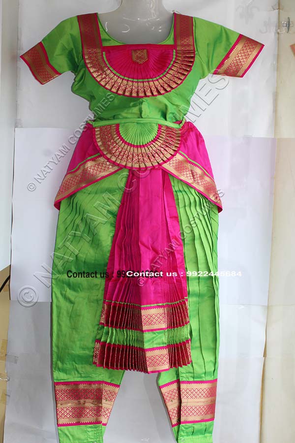 Light Green and Pink bharatanatyam dress