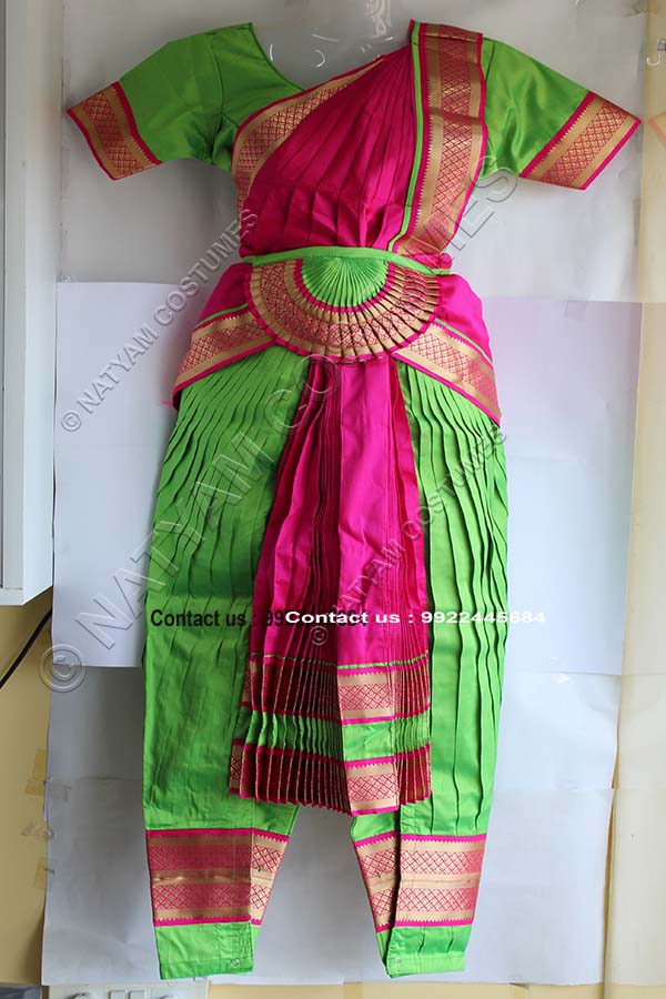 Light Green and Pink bharatanatyam dress