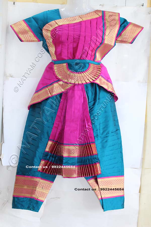 Peacock Green and mustard bharatanatyam dress