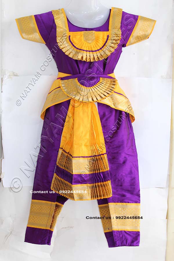 Purple and Yellow bharatanatyam dress