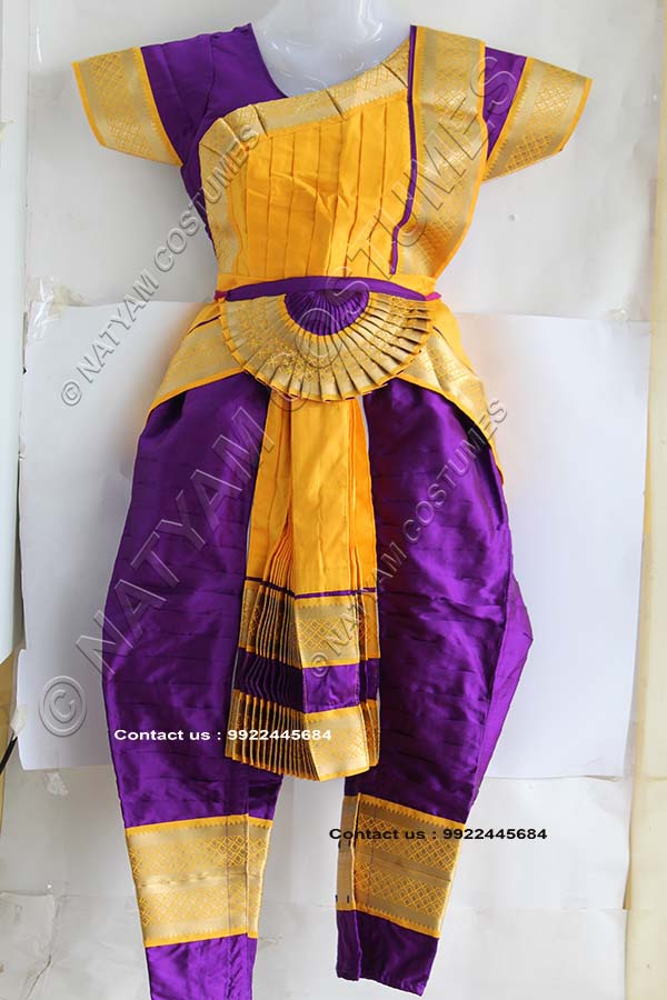 Purple and Yellow bharatanatyam dress