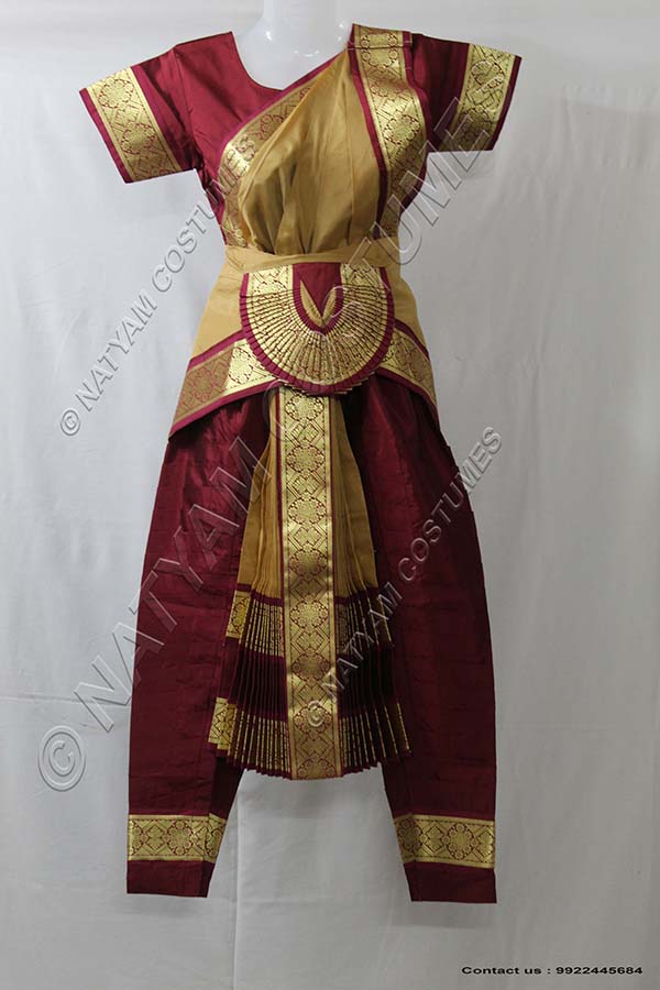 Wine and Cream bharatanatyam dress