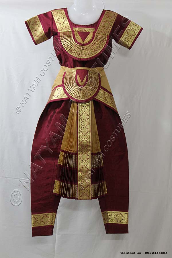 Wine and Cream bharatanatyam dress