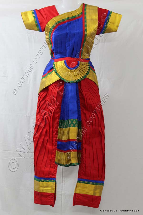 Red and Blue bharatanatyam dress