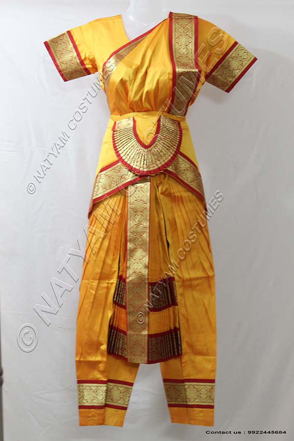 Yellow and Red bharatanatyam dress