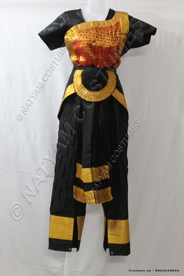 Black and red brocade bharatanatyam dress
