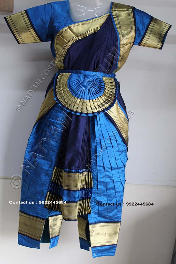 Navy Blue and Sky Blue bharatanatyam dress