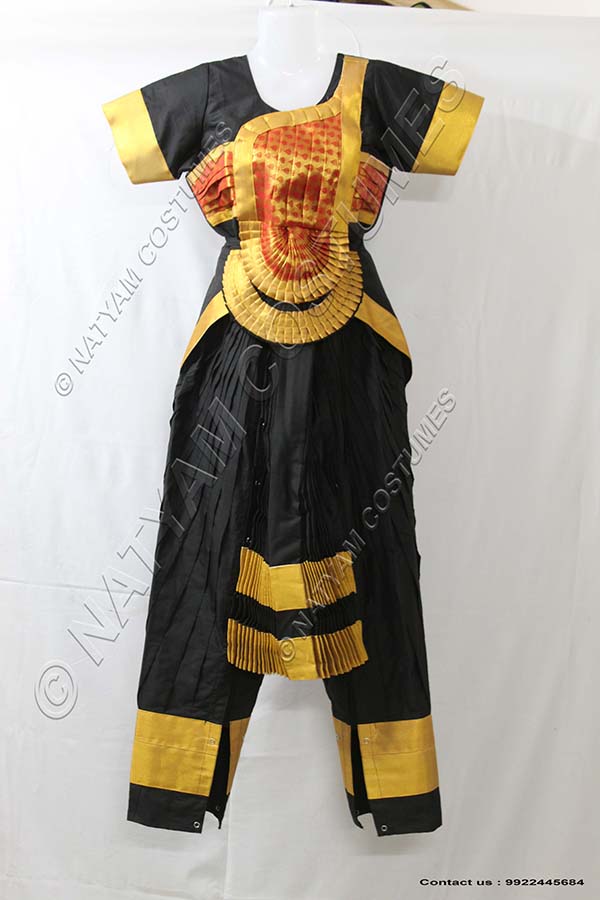 Black and red brocade bharatanatyam dress