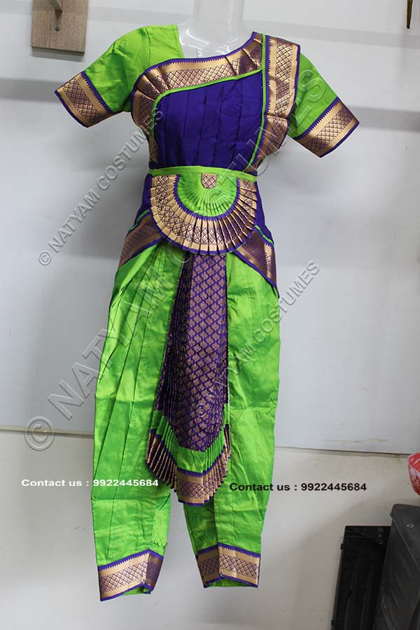 Pista and Purple bharatanatyam dress