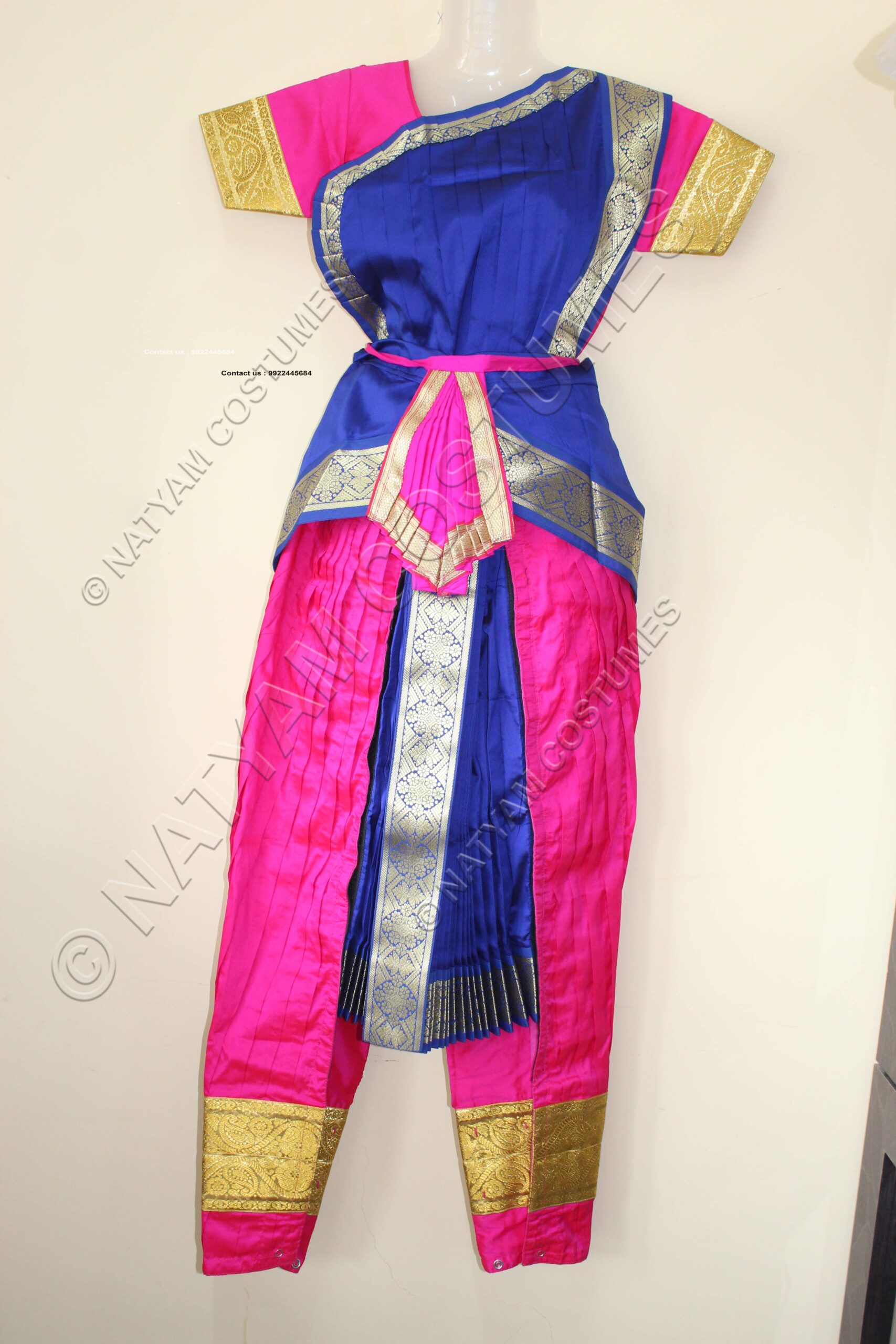 Pink and Blue bharatanatyam dress