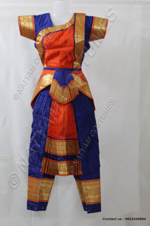 bharatanatyam dress – royal blue and orange