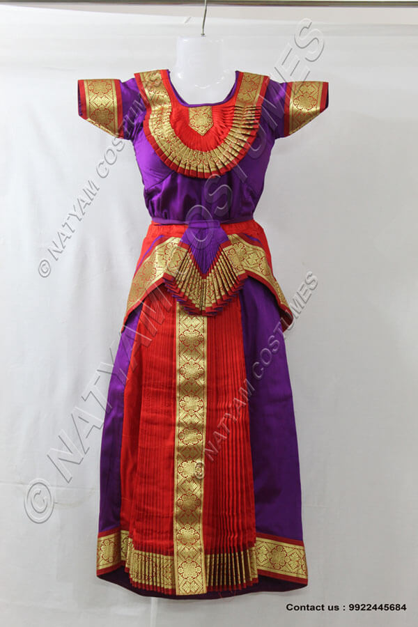 Purple and Red bharatanatyam dress