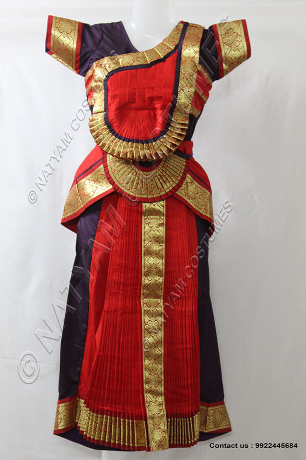 Wine and Red bharatanatyam dress