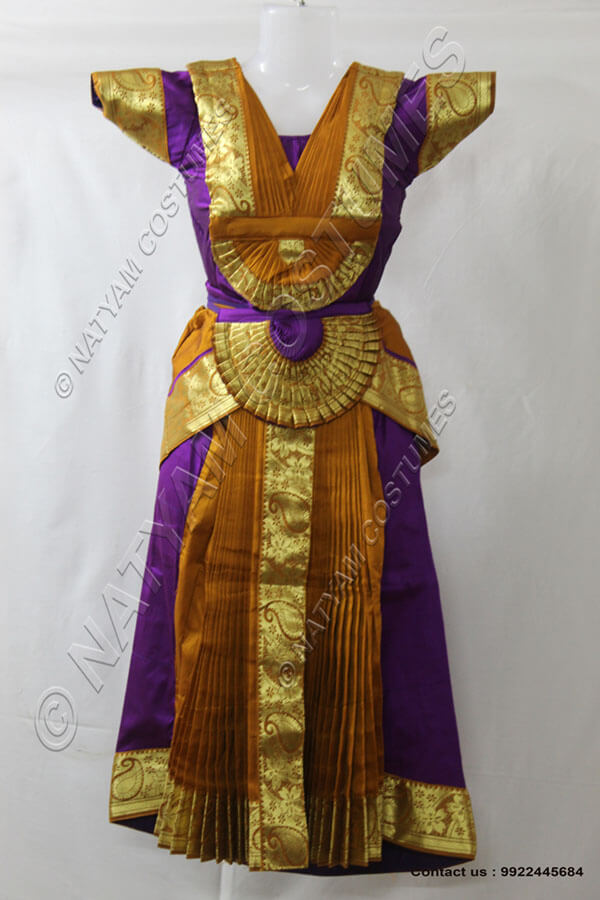 Purple and Mustard bharatanatyam dress
