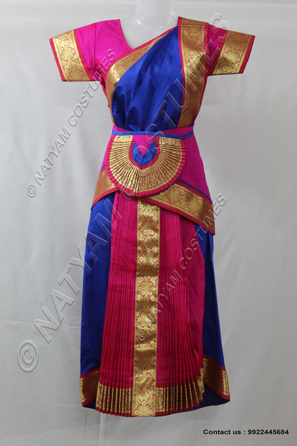 Blue and Pink bharatanatyam dress