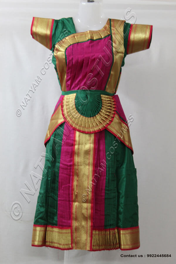Green and Pink bharatanatyam dress