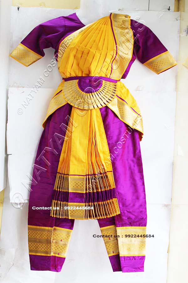 Purple and Yellow bharatanatyam dress