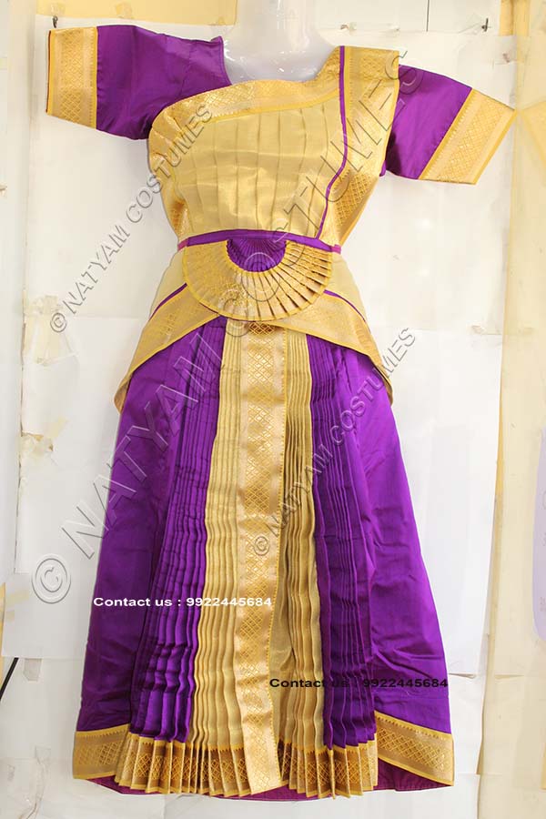 Purple and Tissue Gold bharatanatyam dress