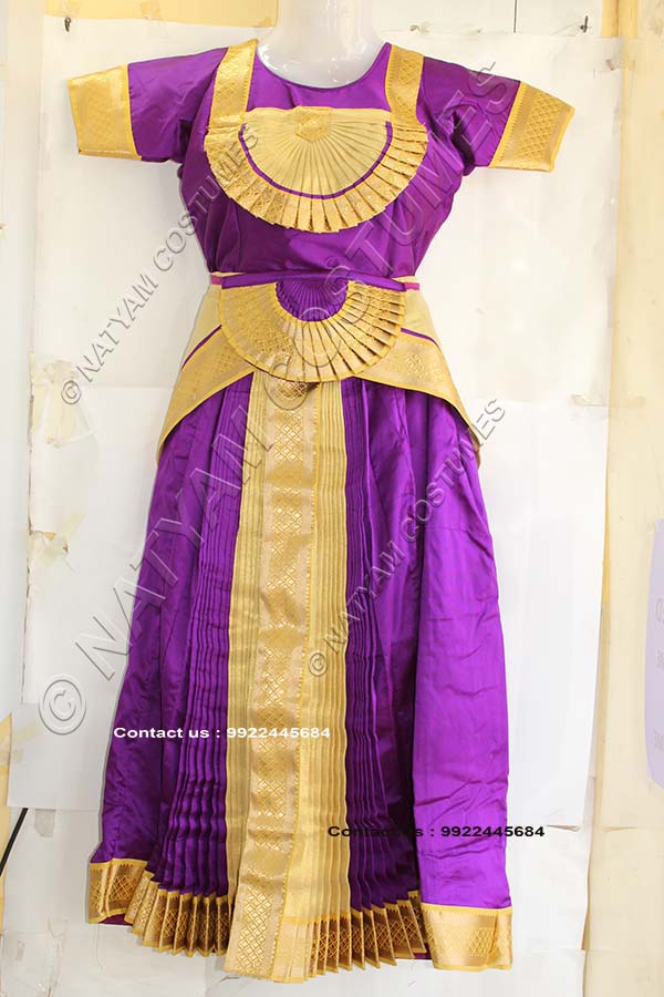 Purple and Tissue Gold bharatanatyam dress