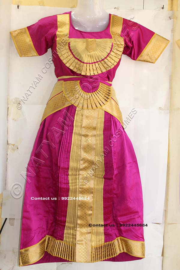 Magenta and Tissue Gold bharatanatyam dress