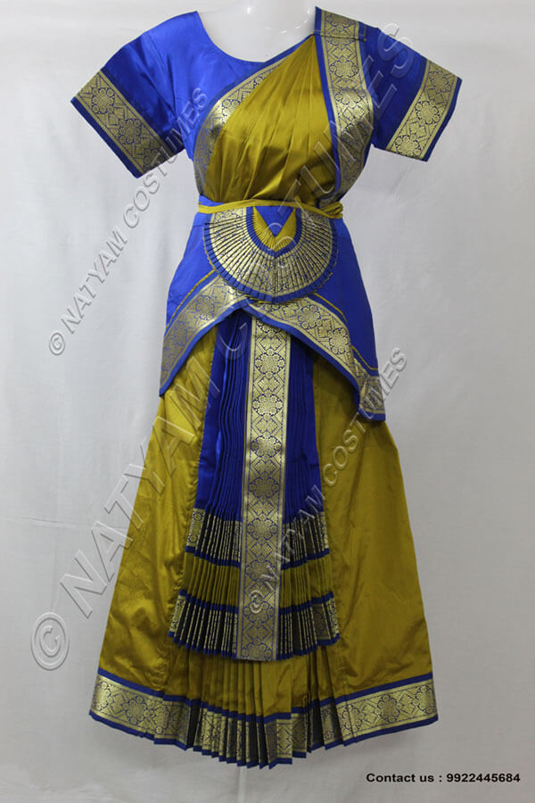 Mehendi Green and Blue bharatanatyam dress