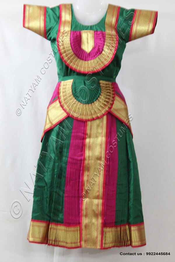 Green and Pink bharatanatyam dress