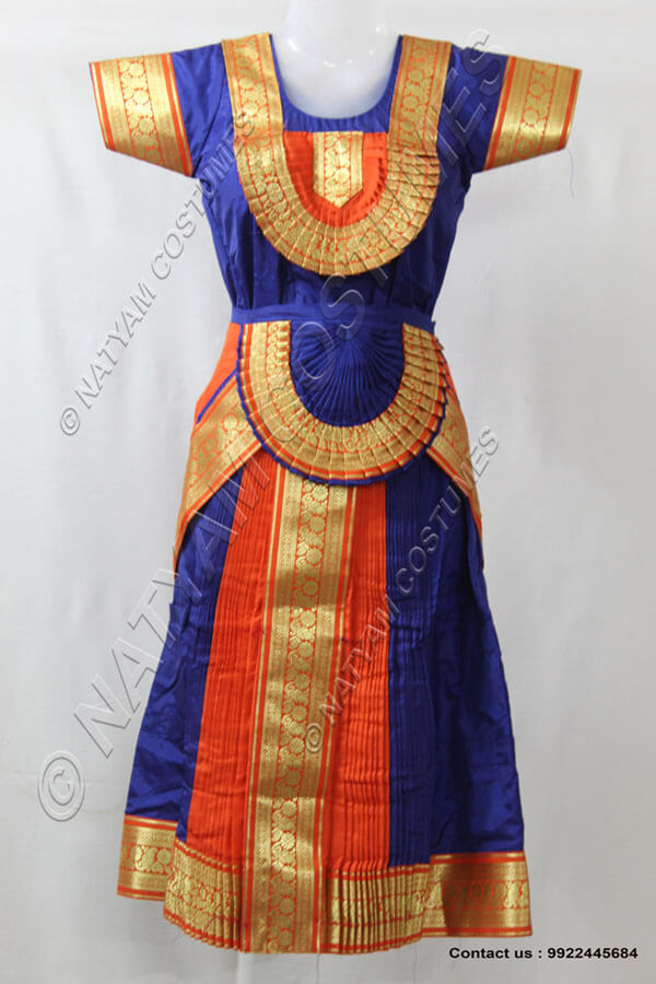 bharatanatyam dress – royal blue and orange (copy)