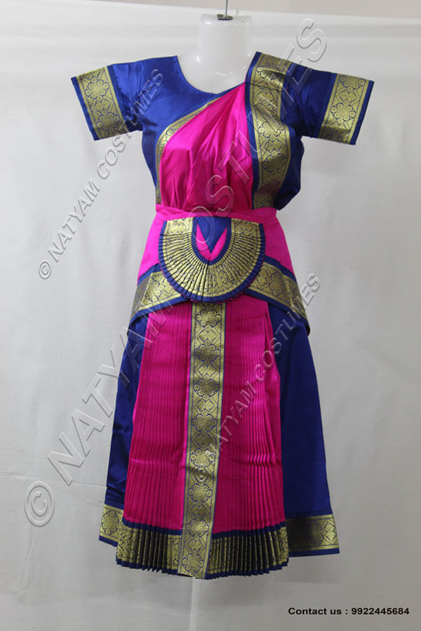 Blue and Pink bharatanatyam dress