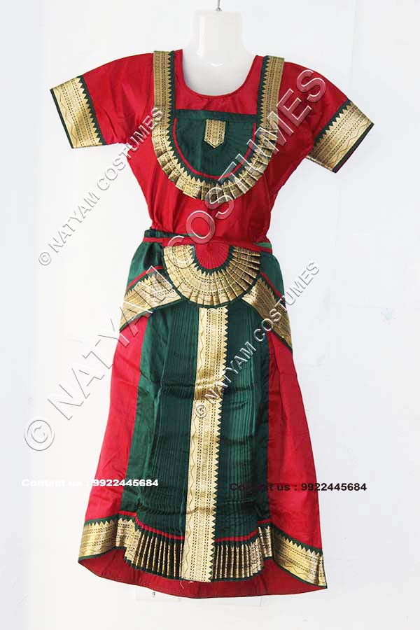 Maroon and Dark Green bharatanatyam dress