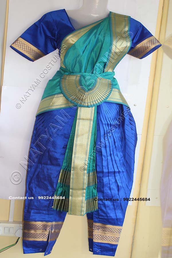 Blue and Sky Blue bharatanatyam dress