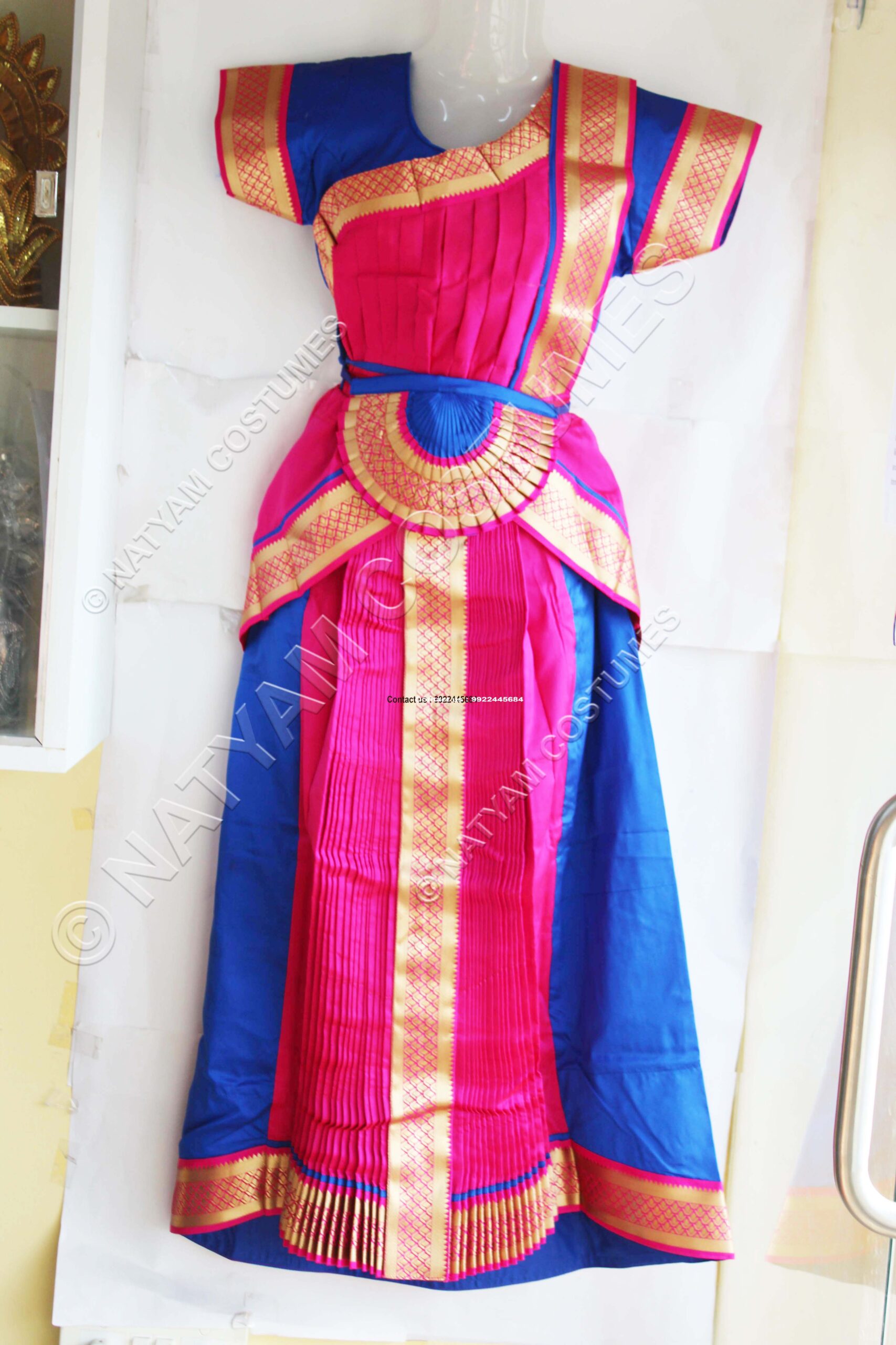 Blue and Pink bharatanatyam dress