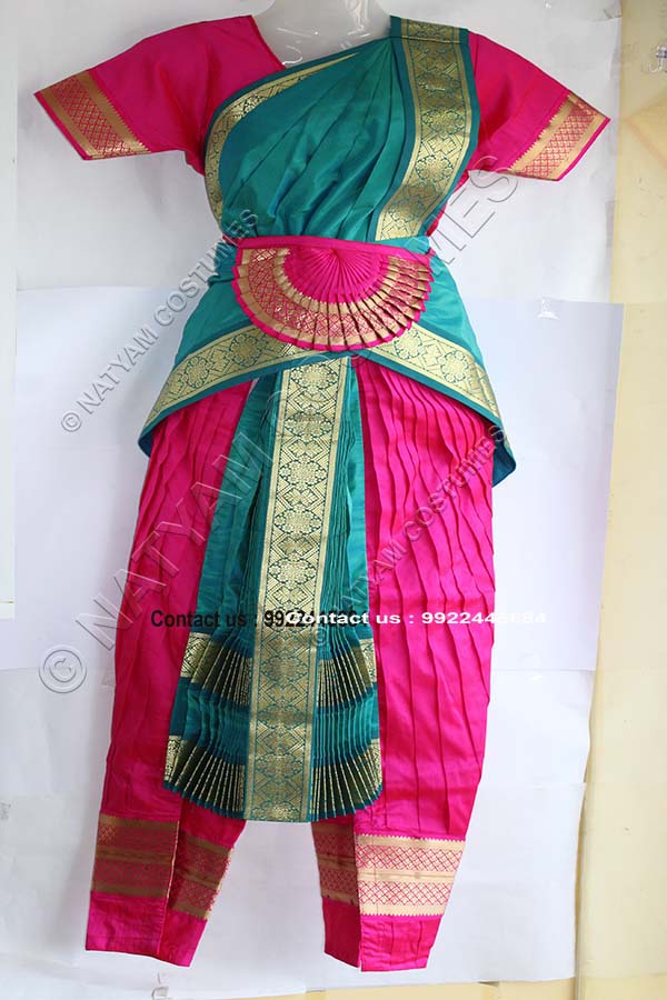 Pink and Sky Blue bharatanatyam dress
