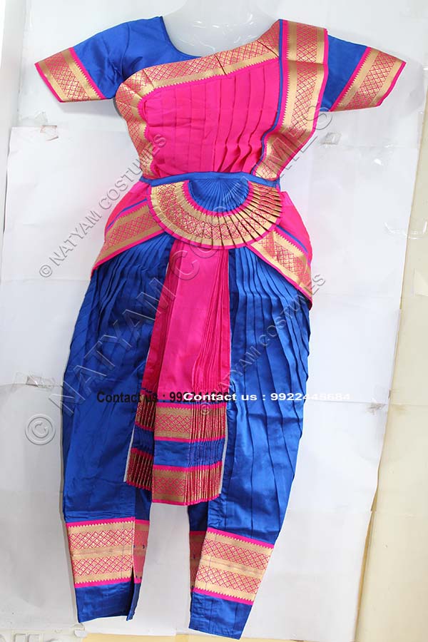 Blue and Pink bharatanatyam dress